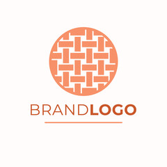 Weaving of threads brand logo design. Woven textile logotype. Modern logo template.