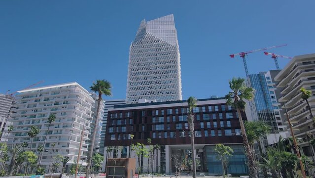 View of Mohamed 6 tower in Casa Finance City. CFC. Casablanca, Morocco