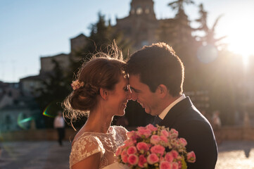 Just married couple, wedding day