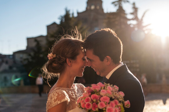 Just married couple, wedding day