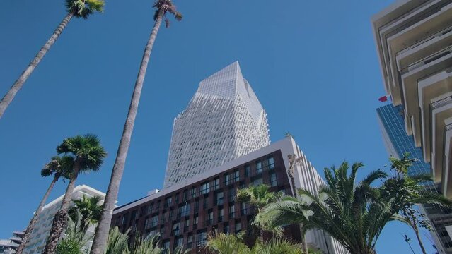 Casa Finance City. CFC buildings and Mohamed 6 Tower. Casablanca, Morocco