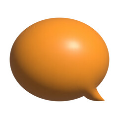 3d orange speech bubble. Vector illustration isolated on white background