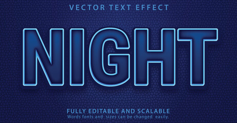 Vector Editable text effect a blue neon