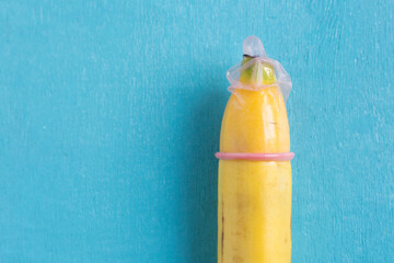 Sex education concept “Condom on banana”