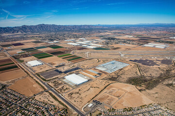 Farmland fades, Distribution Grows as vast areas of farmland are being replaced by large distribution warehouses and industrial parks in the desert southwest.
