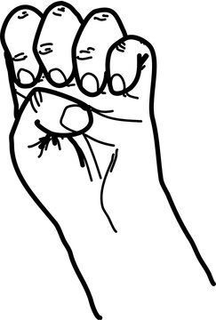 lingua italiana segni Italy sign language alphabet in vector LIS lettera e