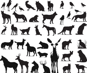 silhouettes of various animals