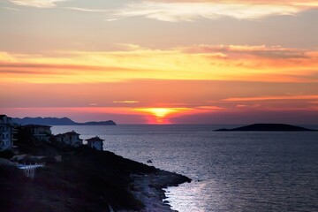 sunset over the sea