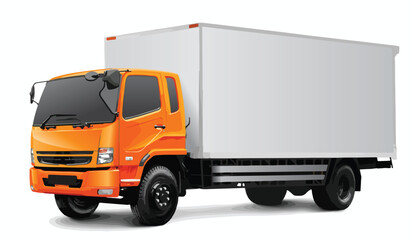 Fototapeta na wymiar box orange truck art design vector template