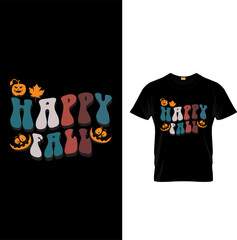 Vector happy fall y'all t-shirt design template