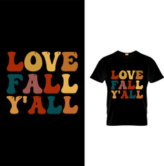 Vector happy fall y'all t-shirt design template