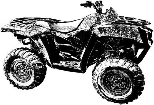 Quad ATV off road vehicle sketch illustration 