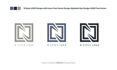 N Style LOGO Design with Icons Free Vector Design Alphabet Eps Design LOGO Free Vector