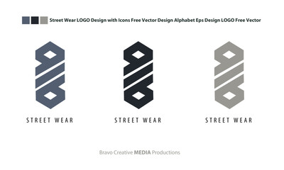 Street Wear LOGO Design with Icons Free Vector Design Alphabet Eps Design LOGO Free Vector