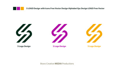 S LOGO Design with Icons Free Vector Design Alphabet Eps Design LOGO Free Vector