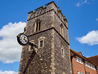 Tower of St George, remains of the church of St George the Martyr. Canterbury, Kent, England,...