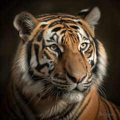 Tiger close portrait. Generate ai