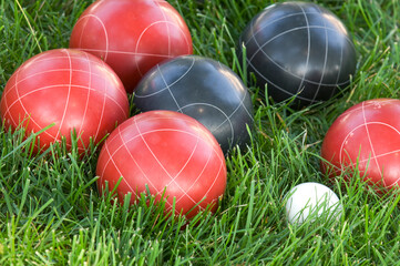 Bocce Balls on green grass