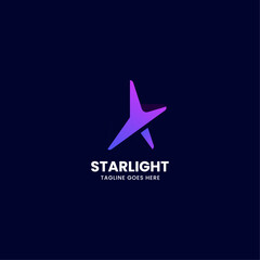 Vector Logo Illustration Starlight Gradient Colorful Style.