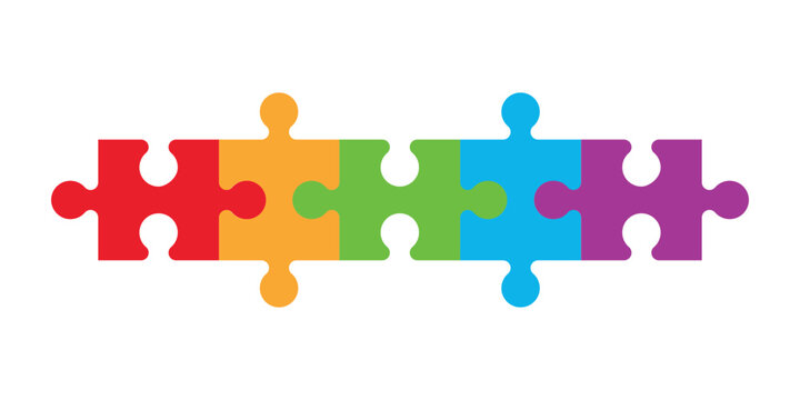 Colorful puzzle pieces icon for autism awareness day vector illustration