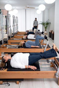 Group of people doing footwork exercise