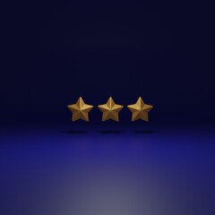 golden rank stars on blue background