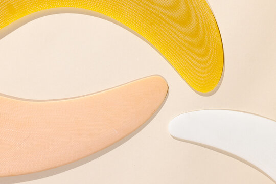 flat lay of curved abstract shapes  
