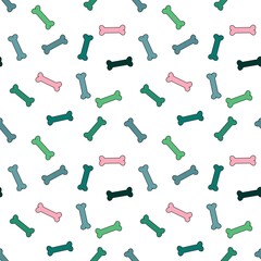 Cartoon animals seamless bones and dog pattern for wrapping paper and fabrics and linens and kids clothes