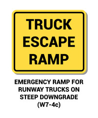 Manual On Uniform Traffic Control Device ( MUTCD ) TRUCK ESCAPE RAMP , United States Road Symbol Sign with description 