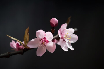 Fototapeta na wymiar Sakura. Cherry tree branch. AI generated content