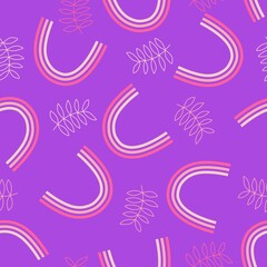 Obraz premium Cartoon abstract geometric stripes seamless rainbow pattern for wrapping paper and fabrics and linens and kids