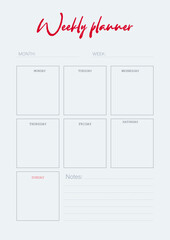 weekly planner for notebook notes diary