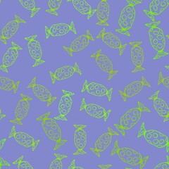 Obraz premium Cartoon doodle seamless sugar candy pattern for wrapping paper and fabrics and linens and kids clothes