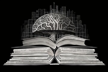 Fototapeta premium Abstract Depiction of Knowledge is Power Concept, Generative AI