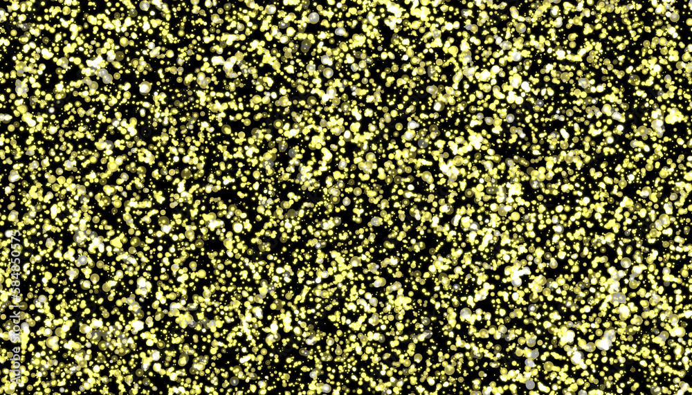 Poster abstract shiny background with blurred gold particles.