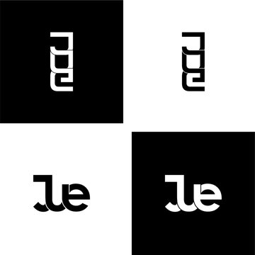 jue typography letter monogram logo design set