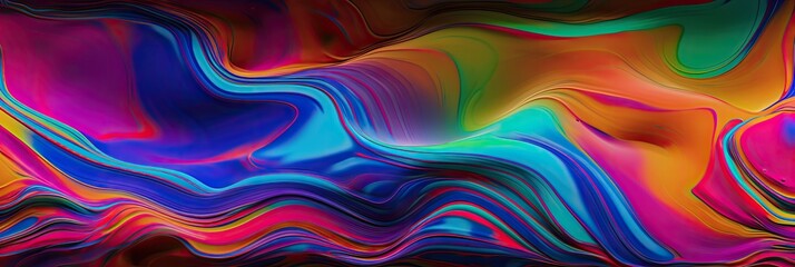 Obraz premium colorful modern abstract flowing paint banner background (generative ai)