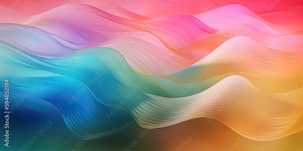 Wall mural soft waves modern colorful abstract background (generative ai)