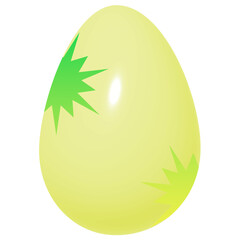 Yellow 3D Easter Egg with Painted Stars