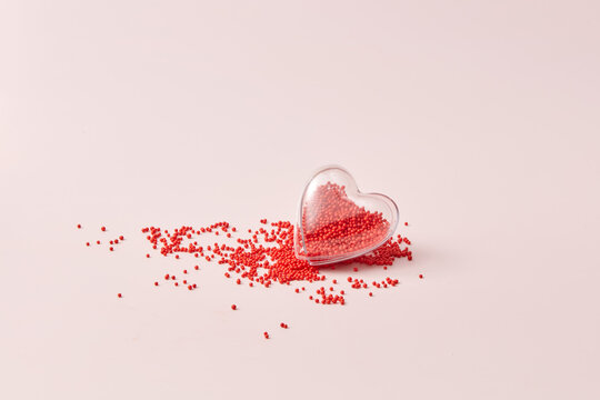 Hearts falling background - Valentine heart confetti for