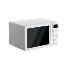 3D Illustration of White Microwave