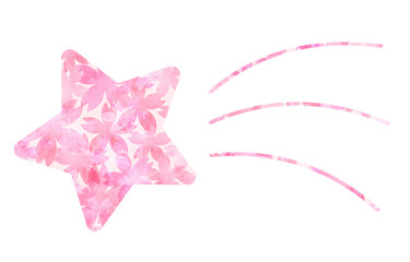 Pink watercolor shooting star