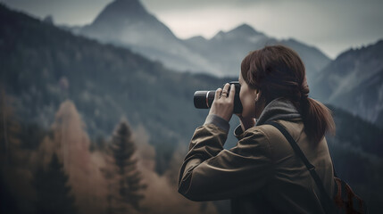 photographer in the mountains generative art