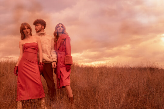 Redhead models posing