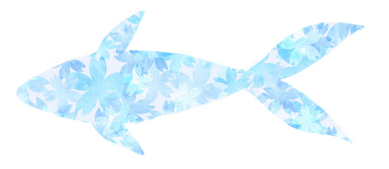 Blue watercolor fish