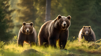 brown bear in the forest generative art