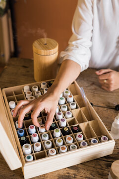 Naturopath Selecting Essential Oils