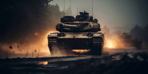 Combat Military Tank Battle Generative