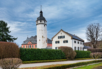 Fototapeta na wymiar the medieval zievel castle in the north eifel region