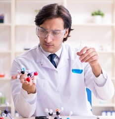 Young male scientist working in the lab